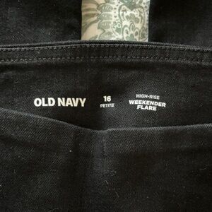 Old Navy Black High-Rise Weekender Flare Denim